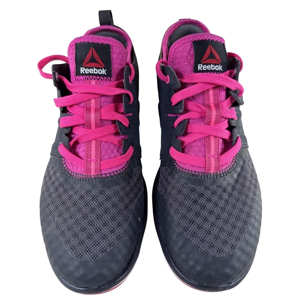 Reebok RealFlex Train 4.0 Womens 7.5 Gray Pink Cross‎ Training Shoes Gym AR2745
